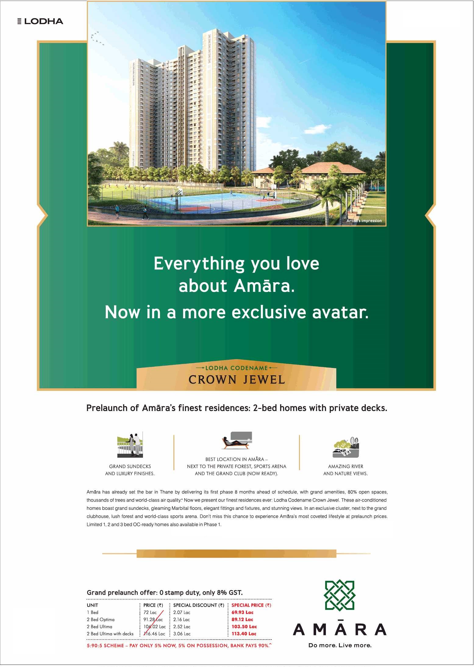Launching 2 bedroom with private decks at Lodha Amara in Mumbai